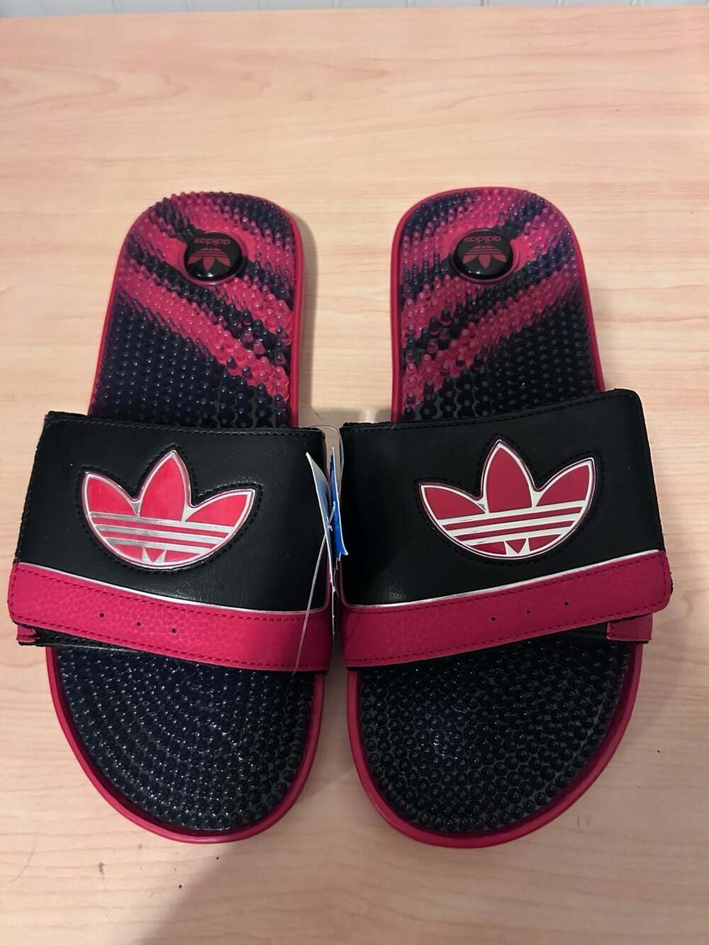 Adidas Trefoilssage Slides Black Pink Size 12
